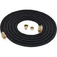 OEM Flexibles Gartenschlauch 15m, ausreichbar, schwarz, 1/2'' & 3/4'' Anschluss