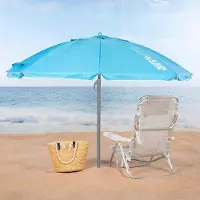 OEM Blaue aufklappbare Winddichte Strandsonnenschirm Ø200 Silber Lackierung UV50