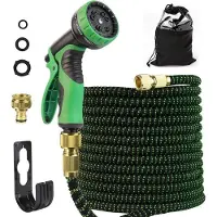 Markenlos Gartenschlauch Spritzpistole - 3/4 Zoll und 1/2 Zoll - 10 Sprühköpfe - flexibel - 15 m