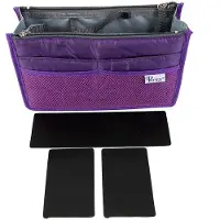 OEM Handtas-Organizer mit Kunststoff-Einsätzen, 13 Taschen, groß, lila