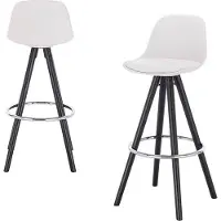 OEM Weißer Barhocker mit Rückenlehne, 75cm, Braun, Kunstleder