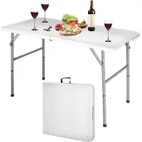 Unyqoos Klappbarer Campingtisch 120x60x74cm Weiß