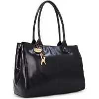 OEM Große schwarze Leder-Tote-Handtasche für Damen