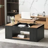 OEM Salontisch Grau Heben Lagerholzplatte