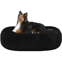 OEM Orthopädisches Hundebed rund 80cm Ø schwarz waschbar