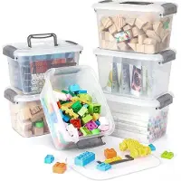 OEM Transparente 5L Aufbewahrungsboxen mit Griff und Deckel, stapelbar, 27,8x19,5x16,4cm
