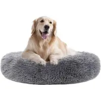 OEM Großer Hundeplüschdonut 70cm Durchmesser dunkelgrau