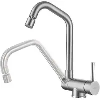 OEM Edelstahl-Küchenarmatur mit 2 Düsen, 360° Drehung, matt