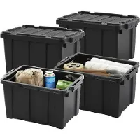 OEM Schwarze 21L Aufbewahrungsboxen, stapelbar, BPA-frei