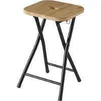 Markenlos Beistelltisch aus Bambus mit mattschwarzem Design - Kenta