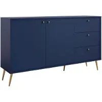 Feldmann-Wohnen Sideboard Rose Kommode 156x40,5x89cm 2-türig Farbe wählbar,marineblau