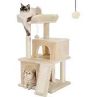 OEM Katzenkratzbaum mit Sisalseil Beige Plüsch Lounge