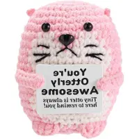 OEM Positiver Meeresotter Knuffel mit Karte, Handgemacht, Emotionale Unterstützung, Deko Spielzeug