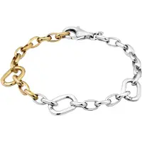 Elli Armkette "Armband Bicolor Glas Kristalle Weiß 925 Sterling Silber" Gr. 19, bunt (zweifarbig), Armbänder, Damen, Silber 925 (Sterlingsilber), Armkette