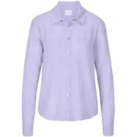 MADELEINE Hemdbluse "Leinenhemd Hemdbluse mit Taschen", Damen, Gr. 48, lila (hellamethyst), Obermaterial: 100% Leinen LI., Modern, gerade, Blusen Hemdbluse, Hemdblusenschnitt
