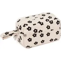 OEM Schülerinnen Etui, groß, süß, Blumenmuster, schwarz