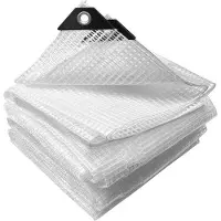 Markenlos Abdeckplane 180 g/m² wasserfest und extra robust - 4 x 6 m - transparent weiß