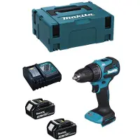 Makita Bohrschrauber DDF490RFJ (2 x 3,0 Ah + DC18RC + MAKPAC 2)