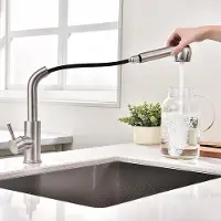 Markenlos Wassertap mit ausziehbarem Sprühkopf - Modernes Design - Matt Schwarz