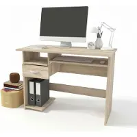 Feldmann-Wohnen Schreibtisch Computertisch 100x50x74cm Eiche Sonoma mit Schublade
