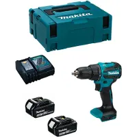 Makita Schlagbohrschrauber DHP490RFJ (2 x 3,0 Ah + DC18RC + MAKPAC 2)