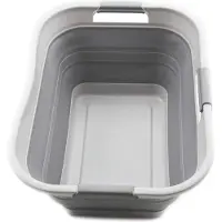 OEM Faltbarer 30L Plastikwaschbecken Organizer Grau