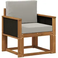 Syfax Outdoor Mittelsofa Natur und Hellgrau 63 x 71 x 73 cm