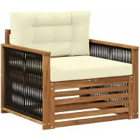 Syfax Mittelsofa Akazie Massivholz Natur, Modulares Design, Wetterfest, Sitztiefe 80 cm, Sitzhöhe 37 cm