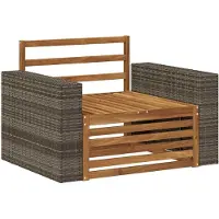 Syfax Outdoor-Mittelsofa aus Akazienholz, Natur, wetterfest, modular, Sitztiefe 78 cm, Sitzhöhe 37 cm