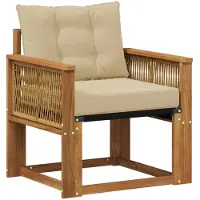 vidaXL Outdoor Mittelsofa Massivholz Akazie Natur