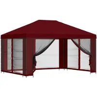 Syfax Garten Pavillon mit Seitenwänden 4 x 3 m Bordeauxrot