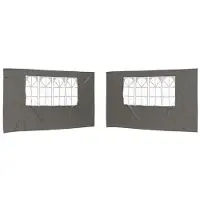 Syfax Partyzelt-Seitenteil 2 Stk. 400 x 195 cm Anthrazit PE und Stahl