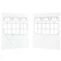 Syfax Partyzelt-Seitenteil 2 Stk. 200 x 195 cm Weiß PE und Stahl