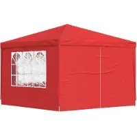 vidaXL Party-Zelt 300 x 300 x 255 cm Rot PE und Stahl