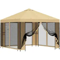 Syfax Garten Pavillon mit Seitenwänden 3 x 3 m Creme