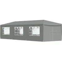 Syfax Party-Zelt 900 x 300 x 255 cm Hellgrau PE und Stahl