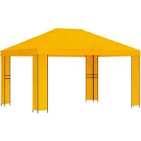 vidaXL Pavillon 4 x 3 m Gelb Polyester und Stahl 190 gsm