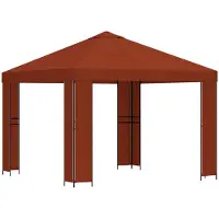 Syfax Pavillon 3 x 3 m Terrakotta Polyester und Stahl 190 gsm