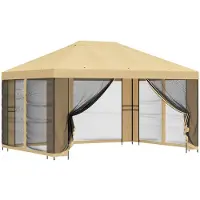 vidaXL Garten Pavillon mit Seitenwänden 4 x 3 m Creme