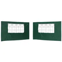 Syfax Partyzelt-Seitenteil 2 Stk. 400 x 195 cm Grün PE und Stahl