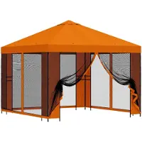 Syfax Garten Pavillon mit Seitenwänden 3 x 3 m Orange
