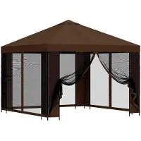 vidaXL Garten Pavillon mit Seitenwänden 3 x 3 m Braun