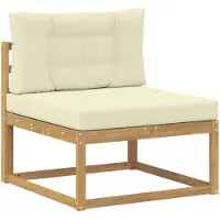 vidaXL Outdoor Mittelsofa Polyester Weiß