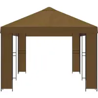 vidaXL Gartenpavillon 6 x 3 m Taupe Polyester und Stahl 190 gsm