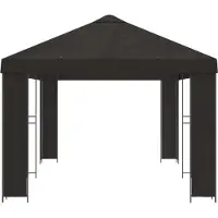 vidaXL Gartenpavillon 6 x 3 m Anthrazit Polyester und Stahl 190 gsm