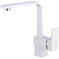 HAC24 Spültischarmatur Küche weiß schwenkbar | Wasserhahn Spültisch | Mischbatterie Armatur Spüle | Einhand Küchenarmatur | Einhandmischer Küchenspüle