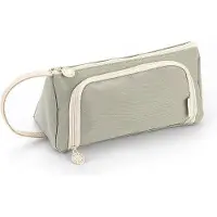Markenlos Großes grünes wasserdichtes Federmäppchen für 40-60 Stifte, 20-cm-Lineal, flach ablegbar