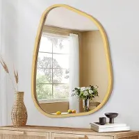 OEM Asymmetrischer ovaler Spiegel – moderne Wanddekoration – 1 Stück – schwarz – Holz