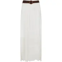 Apricot Maxirock "Slub Shimmer Belt Maxi Skirt", Damen, Gr. XS (34), weiß, Obermaterial: 65% Viskose CV. 35% Nylon NY., unifarben, Röcke Maxirock, mit Flechtgürtel