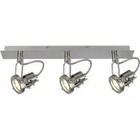 REALITY IMPORT Deckenleuchte Fiji 2, satiniert verchromt, 3x GU10, 50W pro Fassung, Metall, Abmessungen: 16x50x6 cm, IP20, Marke: Reality